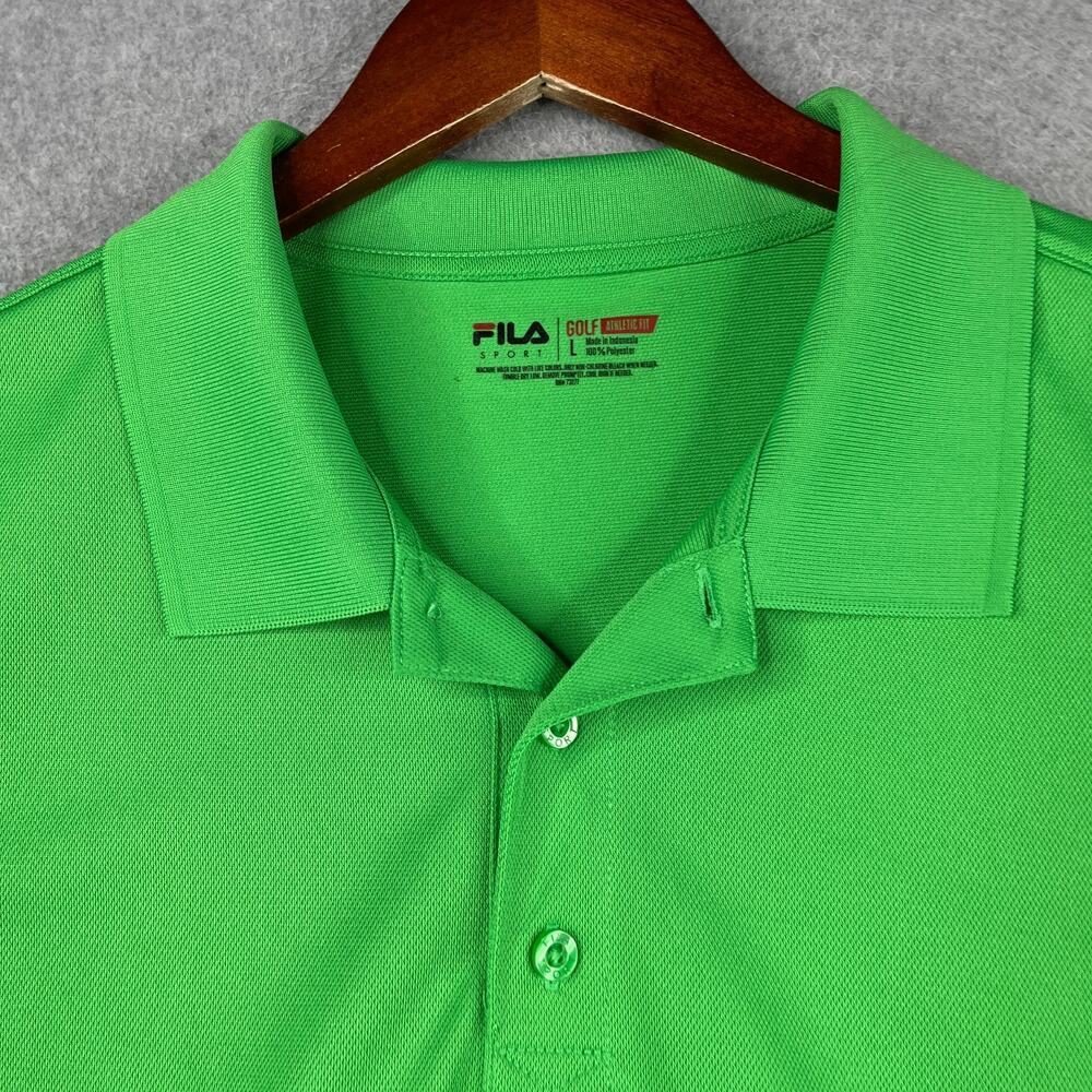 Fila Golf Sport Casual Polo Shirt Green Large Performance Mens - Picture 3 of 8